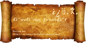 Ásványi Kristóf névjegykártya